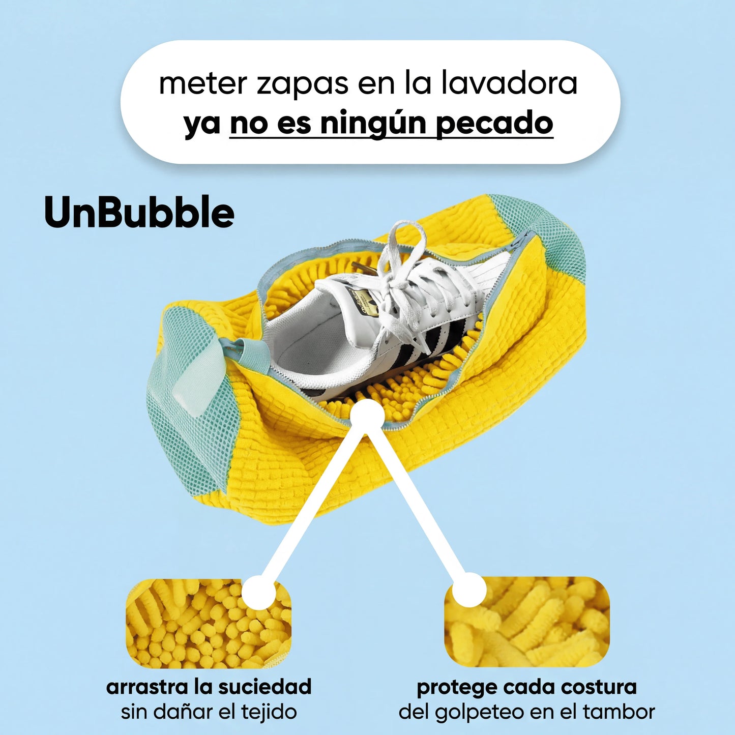 Unbubble® Bolsa de Lavado para Zapatillas 7x3