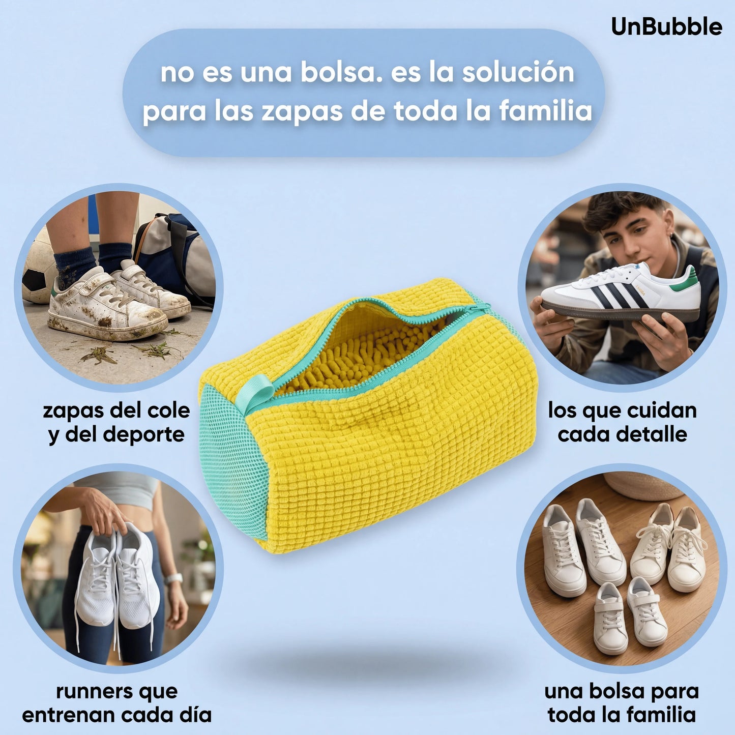 Unbubble® Bolsa de Lavado para Zapatillas 7x3